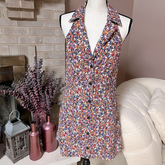 Maeve Dresses & Skirts - ANTHROPOLOGIE Maeve The Amelia Collared Mini Dress - Pink Combo Floral